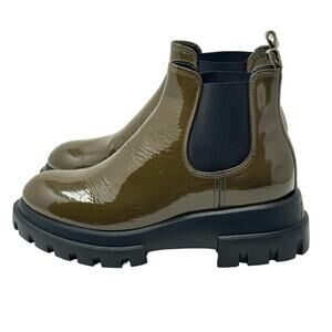 AGL Maxine Patent Leather Chelsea Green Boots